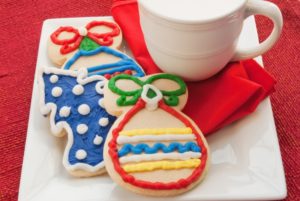 Christmas cookies and hot chocolate.