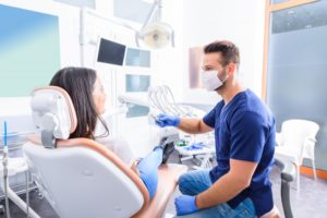 woman visiting dentist in Columbia