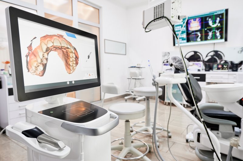 A readout from a scanning machine that uses AI dentistry