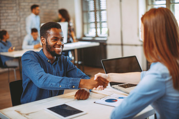 person with nice smile at job interview